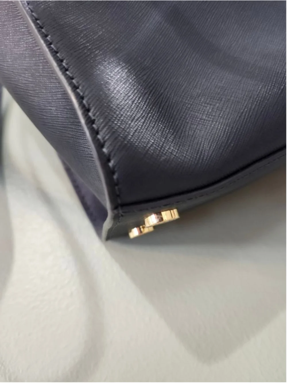 Women's Michael Kors Navy Satchel One Size with Gold Hardware